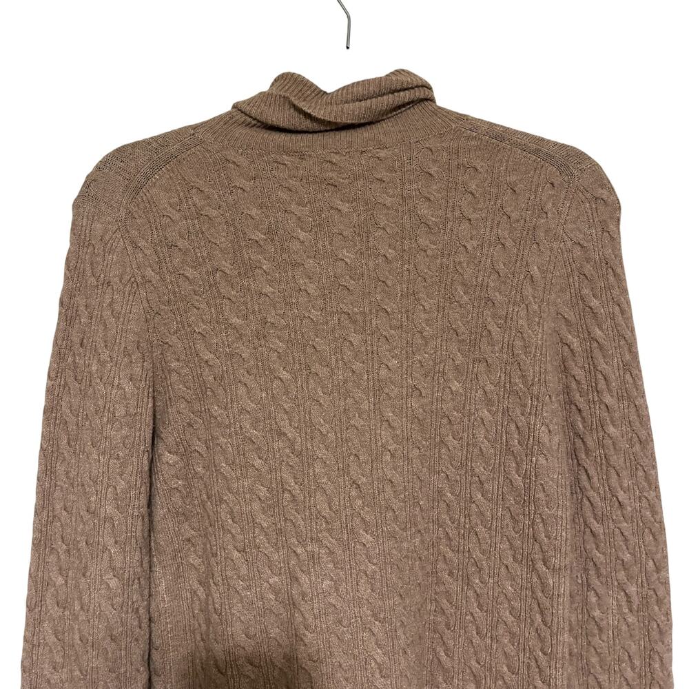 J.Crew Wool Alpaca Blend Ruffled Cable Knit Turtleneck Sweater Beige Size XS - Picture 4 of 9